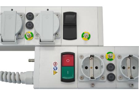 Modulare Steckdosenleiste e-medic™ MEDX jetzt mit Sicherungs- und USB-Lademodulen kombinierbar (Foro: Baaske Medical)