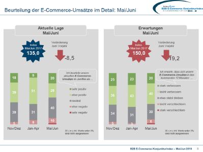 B2B E-Commerce Konjunkturindex - E-Cormmerce Umsätze 06/2018