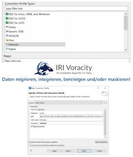 Alles, was Sie brauchen: Vereinfacht in einer GUI basierend auf Eclipse™!
1. Datenermittlung, Profilerstellung, Klassifizierung und Metadatendefinition
2. Sehr große Datenbank (VLDB) Extraktion (E)
3. Datentransformation (T), Laden (L) und BI / Datenwrangling
4. DW ETL, Change Data Capture und DB-Reorgs
5. Datenmigration und -replikation
6. Datenmaskierung, Verschlüsselung und Re-ID-Risikobewertung
7. Testdatengenerierung