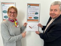 Ute Horn, Geschäftsführerin des BZH, und Unternehmer Hans-Jürgen Schneider starten erneut die Weiterbildung zum/r „Zertifizierten Fachplaner/in Elektrotechnik“ ab 19. September 2025. Ute Horn, Geschäftsführerin des BZH, und Unternehmer Hans-Jürgen Schneider starten erneut die Weiterbildung zum/r „Zertifizierten Fachplaner/in Elektrotechnik“ ab 19. September 2025.