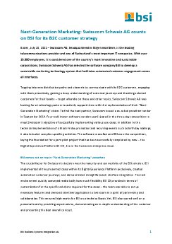 Next-Generation Marketing Swisscom Schweiz AG counts on BSI for its B2C customer strategy (.pdf