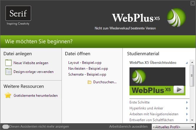 WebPlus X5 - Assistent_Beginnen.JPG