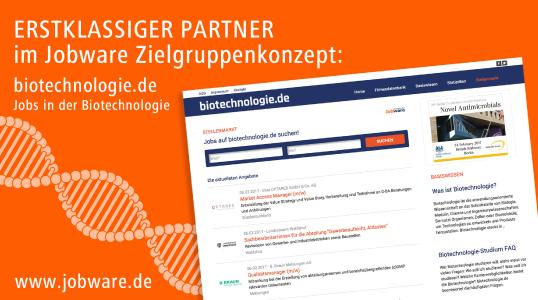 Biotechnologie.de reiht sich in Jobware Zielgruppenkonzept ein.