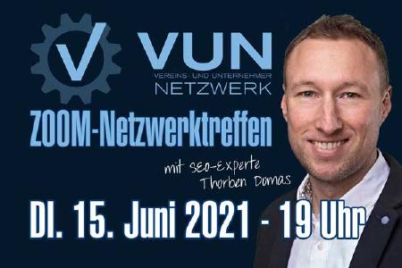 VUN ZOOM Netzwerktreffen Juli 2021 zum Thema SEO mit Thorben Domas von der ABAKUS Internet Marketing GmbH