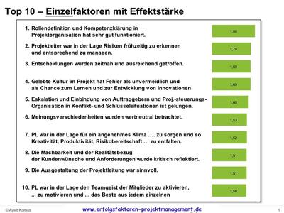 Einzelfaktoren mit Effektstärke