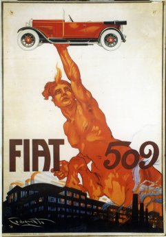 01_Manifesto pubblicitario, Centauro con la Fiat 509, Codognato, 1925.jpg