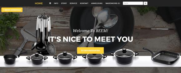 Der neue Beem Onlineshop realisiert mit e.bootis E-Commerce