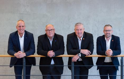 Geschäftsführer QUBUS Planung und Beratung Oberflächentechnik GmbH und IFO Institut für Oberflächentechnik GmbH (v.l. Christian Deyhle, Ulrich Mäule, Michael Müller, Marc Holz)