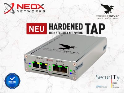 Das neue speziell gehärtete, High Security Netzwerk-TAPs nach IEC Norm 62443 von NEOX Networks