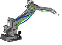 Industrieroboter mit Belastungssimulation der Hydraulikschläuche / Foto: ITWM