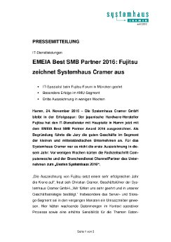 16-11-24 PM EMEIA Best SMB Partner 2016 - Fujitsu zeichnet Systemhaus Cramer aus.pdf