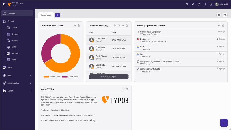 TYPO3v14LTS_Dashboard_Backend.png