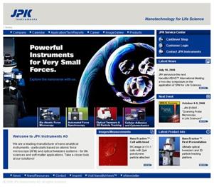 JPK’s new homepage “nanotechnology for life sciences"