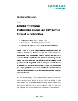 20-02-11 PM Erhöhte Reichweite - Systemhaus Cramer und EDV-Service Schmidt verschmelzen.pdf