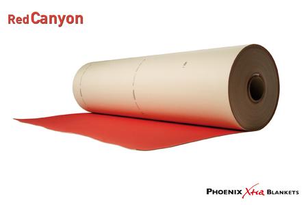 Red Canyon ist das neue PHOENIX Xtra BLANKETS Drucktuch zum Lackieren und ersetzt den bisherigen Typ Canyon. Es verfügt über eine neu konzipierte Lackdeckplatte, wodurch der Farbaufbau beim Lackieren deutlich vermindert wird, Foto: ContiTech