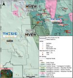 Abbildung 1. Black Pearl von Hi-View, im Südwesten (Ranch) und im Osten (Ranch East) von den Porphyr-Zielgebieten von Thesis flankiert