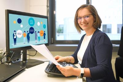 Jetzt kann‘s losgehen. Dr. Stefanie Schwaar vom Fraunhofer ITWM mit dem Bescheid zur KI-Nachwuschswissenschaftlerin. Sie etabliert eine neue Forschungsgruppe für Künstliche Intelligenz in Kaiserslautern, © Fraunhofer ITWM