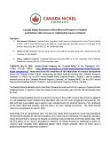 [PDF] Canada Nickel Announces Initial Mineral Resource at Nesbitt and Delivers 46% Increase in Indicated Resource at Deloro