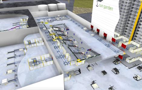 SUN GARDEN.jpg: Im neuen Distributionszentrum von SUN GARDEN sorgen Fahrerlose Transportfahrzeuge künftig für barrierefreie und flexible Materialflüsse