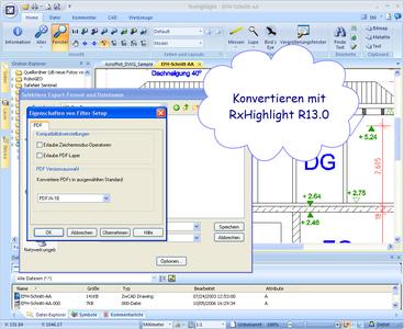 Konvertieren mit RxHighlight R13.0
