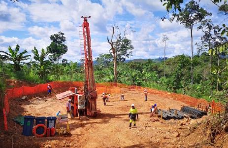 Bohrung auf dem Imbo-Projekt; Foto: Loncor Resources