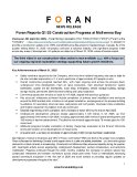 [PDF] Press Release: Foran Reports Q1/25 Construction Progress at McIlvenna Bay