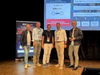 Bei der Bekanntgabe der Partnerschaft zur Vermarktung der noris ServiceNow Sovereign Cloud am 30. Juni 2026 auf der TechForum-Veranstaltung bei noris network in Nürnberg: (V. l. n. r.:) Florian Sippel, COO bei der noris network AG, Dr. Ernst Ellmer, Group CEO iTSM Group & SOLVVision, Dr. Tobias Nelkner, Geschäftsführer bei der SOLVVision GmbH, Sebastian Biebl, Managing Partner und CRO bei der iTSM Group, Bernhard Göth, Head of Sales bei der noris network AG
