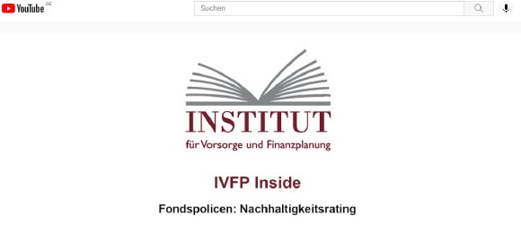 Veröffentlichung IVFP Fondspolicen-Nachhaltigkeits-Rating 2021