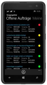 MembrainPAS PM auf einem WindowsPhone