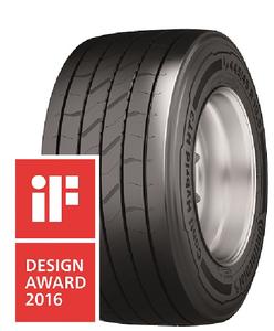 Der Trailer-Reifen Conti Hybrid HT3 445/45 R 19.5 überzeugt hinsichtlich Gestaltungsqualität, Sicherheit und Umweltverträglichkeit und wird in der Kategorie "Produkt" mit dem iF-Design-Award ausgezeichnet