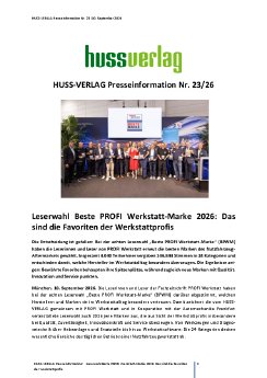 Presseinformation_23_HUSS_VERLAG_Leserwahl Beste PROFI Werkstatt-Marke 2026_Das sind die Favorit.pdf