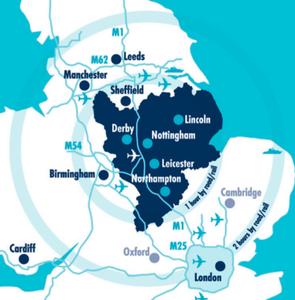 Map East Midlands