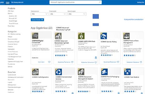 COSMO CONSULT Produktportfolio in der Cloud