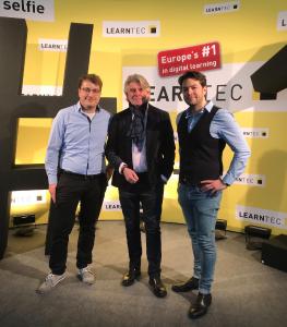 Florian Sturm, Prof. Dr. Peter Niermann und Fabrizio Palmas auf der Learntec 2019