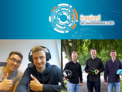Bilddatei: Die Gewinnerteams des „Inspired“-Ideenwettbewerbs 2020.
Fotomontage: Claudia Rahn | Rechte: Hochschule Stralsund