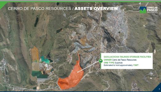 Luftansicht der Quiulacocha-Absetzteiche in Cerro de Pasco; Foto: Cerro de Pasco Resources