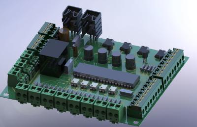 PCB Steuerplatine eines Kundenexponates auf der SPS Messe (hier mit Visualize gerendert)