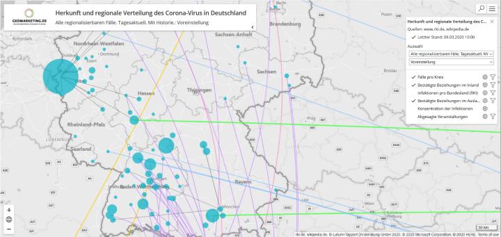 Herkunft Und Regionale Verbreitung Des Corona Virus In Deutschland Auf Digitaler Landkarte Abrufbar Auf Geomarketing De Infas 360 Gmbh Pressemitteilung Pressebox
