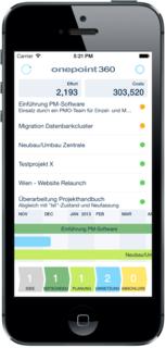 Die neu gestaltete Dashboard-App onepoint 360 für iPhone und iPad.