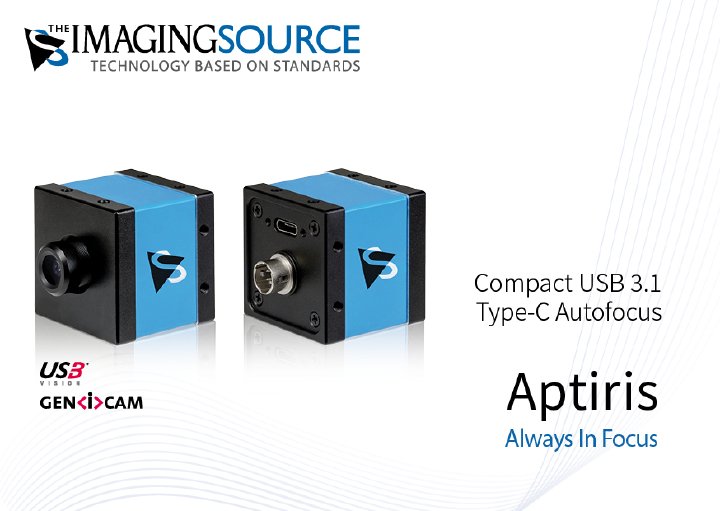 The Imaging Source stellt Aptiris vor: USB-3.1-Autofokuskameras der nächsten Generation für dynamische Machine-Vision-Anwendungen