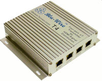 Transmitter mit 4xRJ45 Ausgängen zu den Receivern