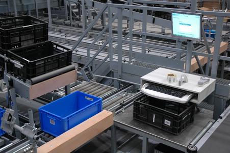 Langsamdreher werden über ein vollautomatisches „Ware-zum-Mann“-Kleinteilelagersystem kommissioniert