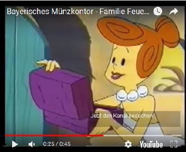 Münzkontor-Werbespot zur Familie Feuerstein-Sammlerprägung, Bild: Bayerisches Münzkontor