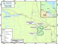 Abbildung 1 – Lage des Nickelprojekts Electra mit Minerallagerstätten und -vorkommen
