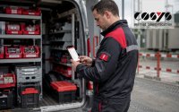 Digitale Materialflüsse verbinden Lager, Servicefahrzeug und Baustelle zu einem durchgängigen Prozess.