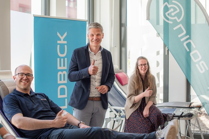 Vierte DRK‑Blutspendeaktion bei Goldbeck und nicos erneut mit hoher Beteiligung