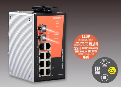 Weidmüller's Managed Gigabit Ethernet Switches: high-end Gigabit switches for applications in industrial communications – equipped with Gigabit Ethernet and Fast Ethernet ports for copper and fibre-optic solutions