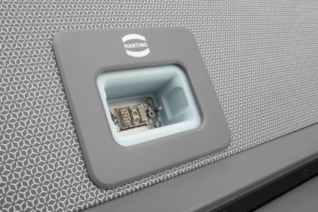 HARTING supplies a specially designed interface that supplies the "metroSNAP" (below) with power, data and signals