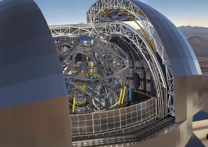 In cooperation with the Fraunhofer Institute for Applied Optics and Precision Engineering (IOF), PI (Physik Instrumente) is developing a new actuator concept for the European Extremely Large Telescope (E-ELT) (Image: ESO/L. Calçada/ACe Consortium)