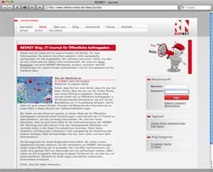 Screenshot des neuen REDNET Journals